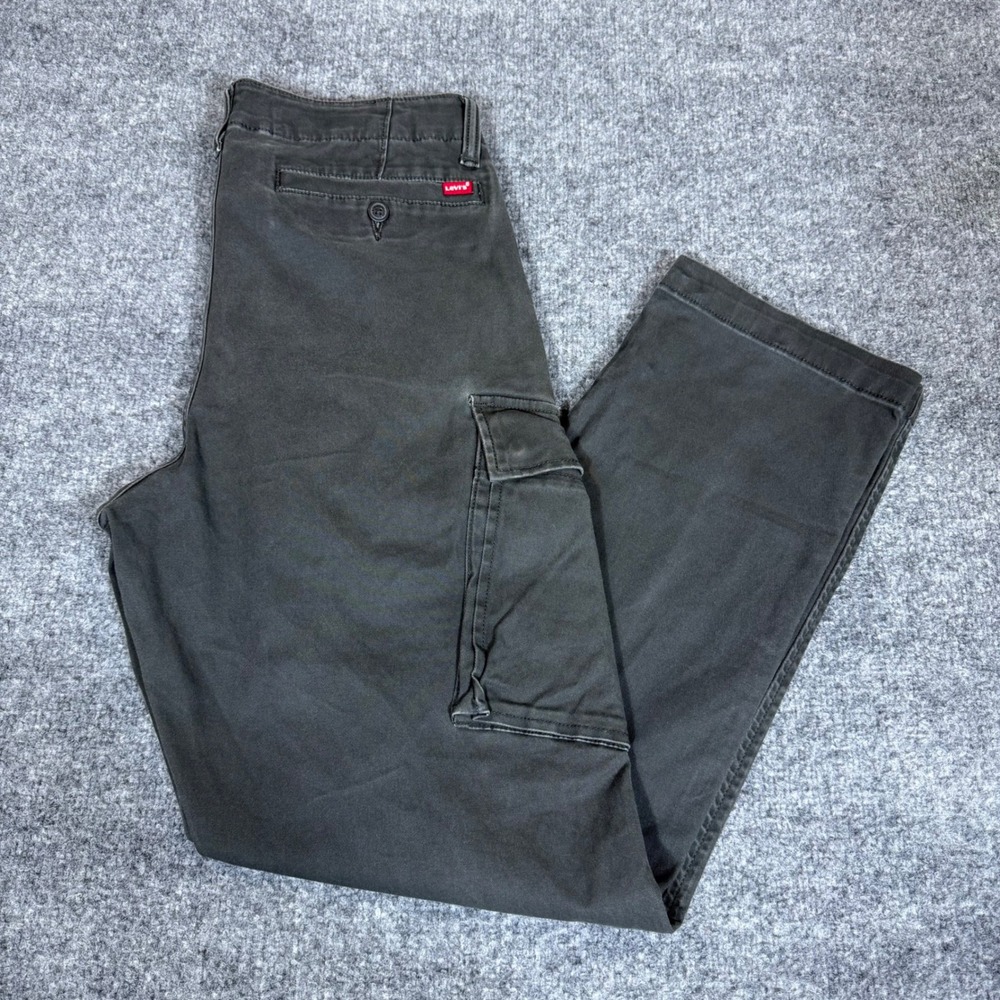Levis XX Cargo Taper Pants Mens 31x32 Charcoal Grey Stretch Utility Workwear